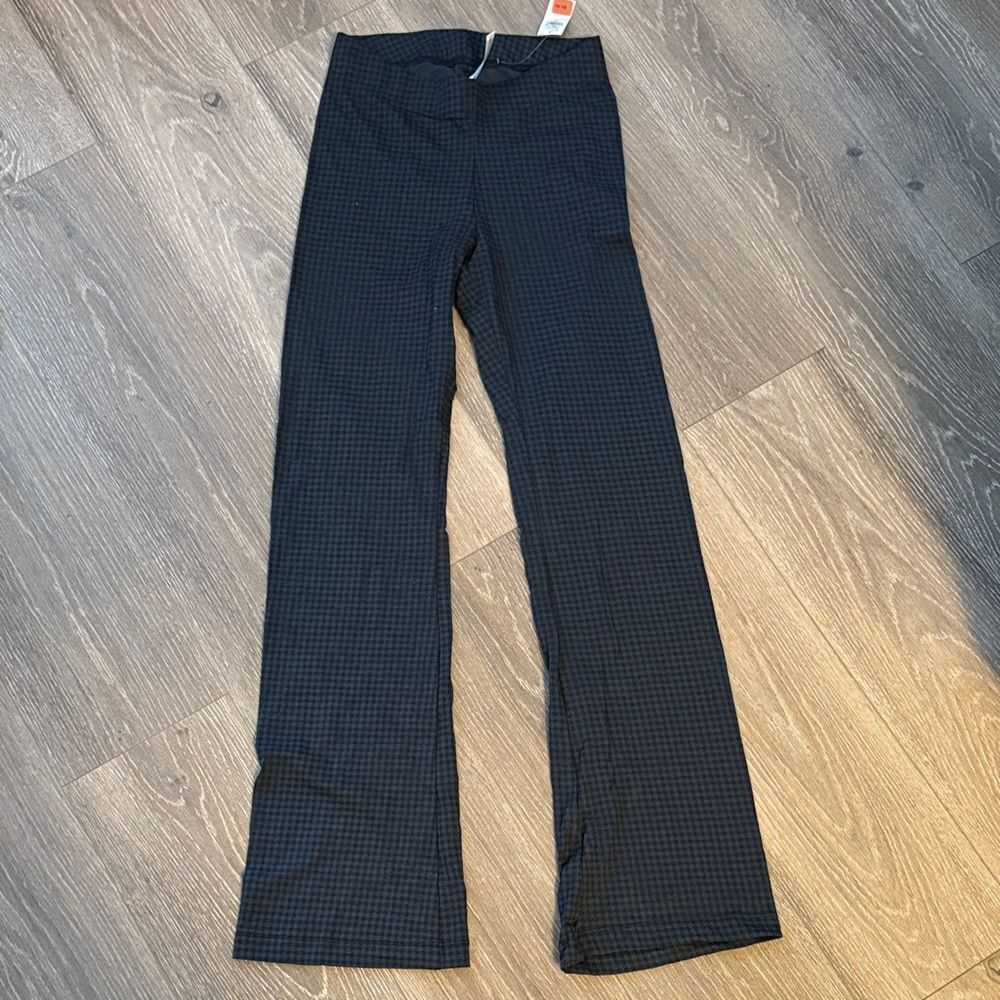 Nordstrom Black Checkered Straight Leg Pants
